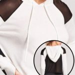 Mesh Panel Compression Fitness Hoodies Canada